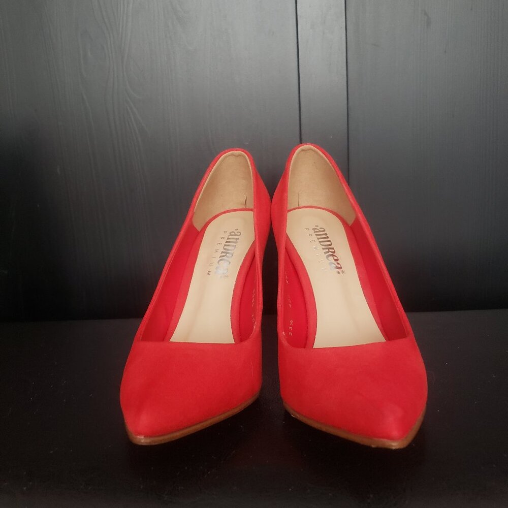 Red suede Heels